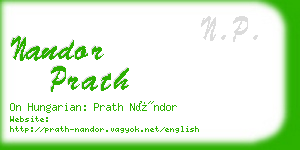 nandor prath business card